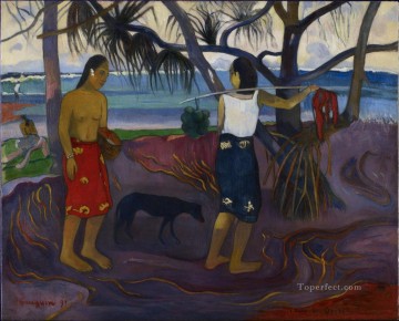 Paul Gauguin Painting - Bajo el Pandanus II Paul Gauguin